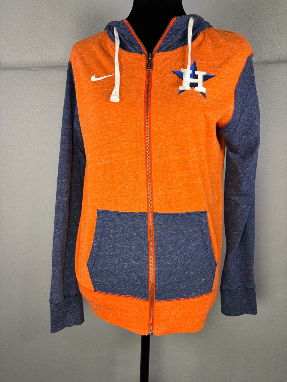 Nike Orange and Navy Houston Astros Full-Zip Hoodie
